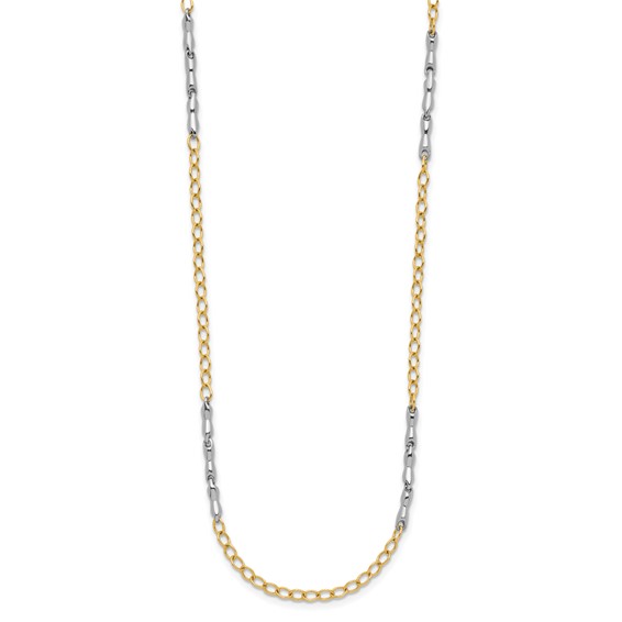 Leslie's 14K Two-Tone Polished Fancy Link Necklace