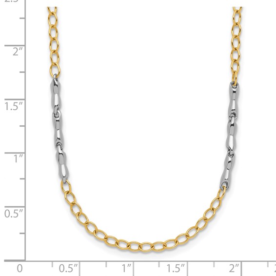 Leslie's 14K Two-Tone Polished Fancy Link Necklace