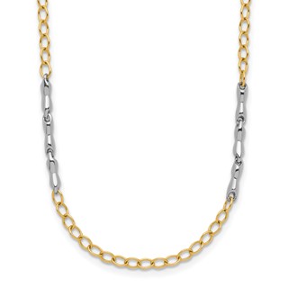 Leslie's 14K Two-Tone Polished Fancy Link Necklace