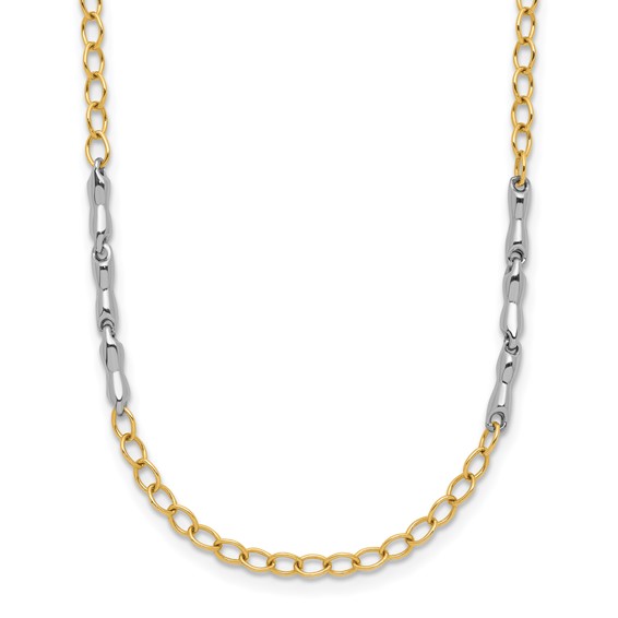 Leslie's 14K Two-Tone Polished Fancy Link Necklace