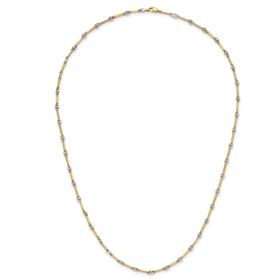 Leslie's 14K Two-Tone Polished Fancy Link Necklace