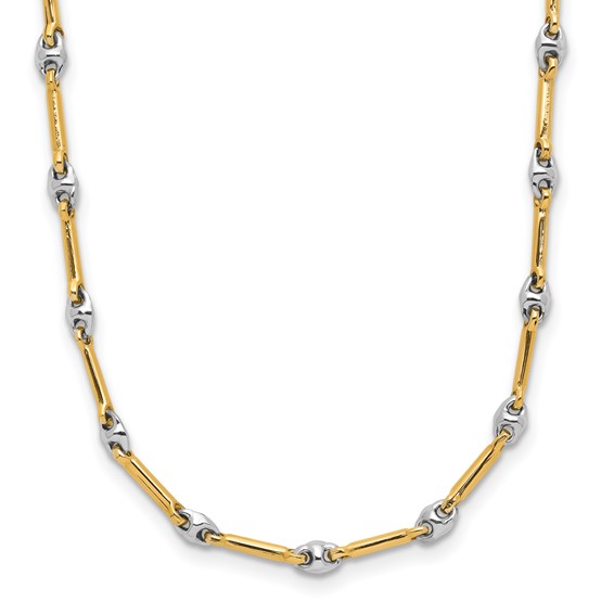 Leslie's 14K Two-Tone Polished Fancy Link Necklace