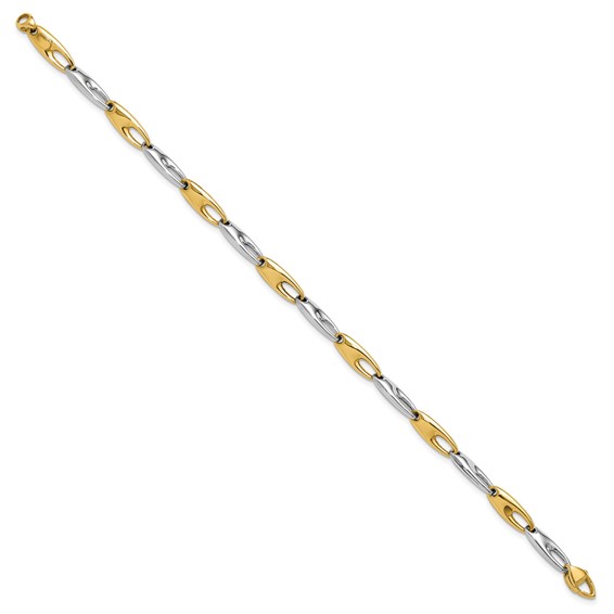 Leslie's 14K Two-Tone Polished Fancy Link Bracelet