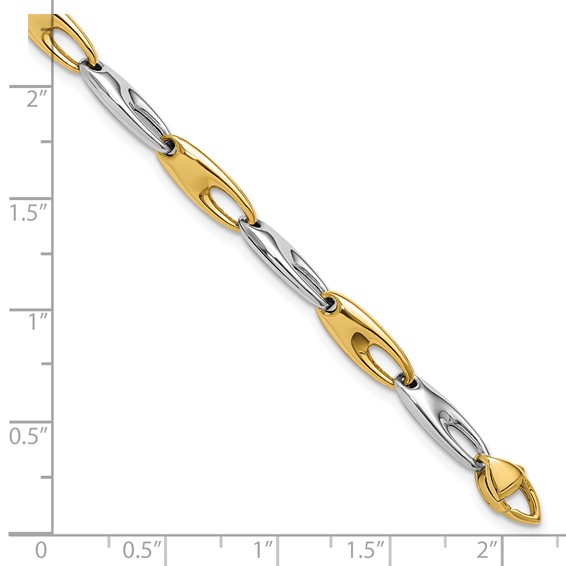 Leslie's 14K Two-Tone Polished Fancy Link Bracelet