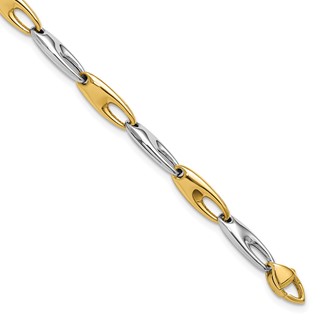 Leslie's 14K Two-Tone Polished Fancy Link Bracelet