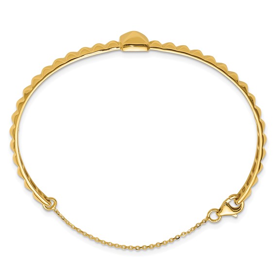 Leslie's 14K Polished Faceted with Chain Bangle