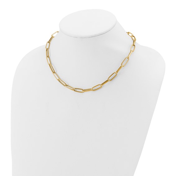 Leslie's 14K Polished and Textured Fancy Link Necklace
