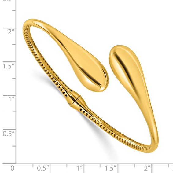 Leslie's 14K Polished Bypass Teardrop Hinged Bangle