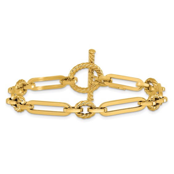Leslie's 14K Polished Fancy Link Toggle Bracelet