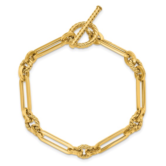 Leslie's 14K Polished Fancy Link Toggle Bracelet