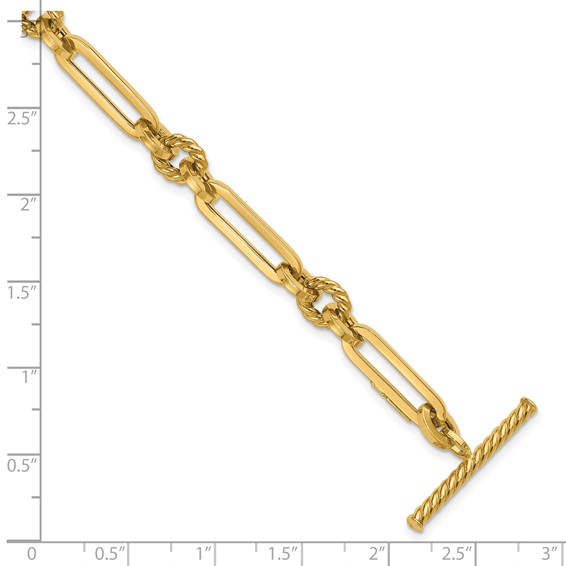Leslie's 14K Polished Fancy Link Toggle Bracelet