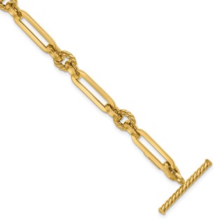 Leslie's 14K Polished Fancy Link Toggle Bracelet