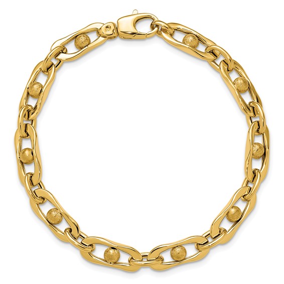 Leslie's 14K Polished and Satin Fancy Link Bracelet