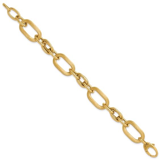 Leslie's 14K Polished and Satin Fancy Link Bracelet