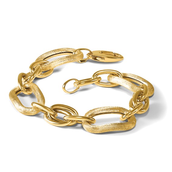 Leslie's 14K Polished and Satin Fancy Link Bracelet