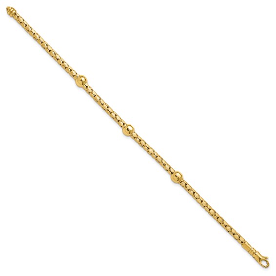 Leslie's 14K Polished and Satin Braided Bracelet