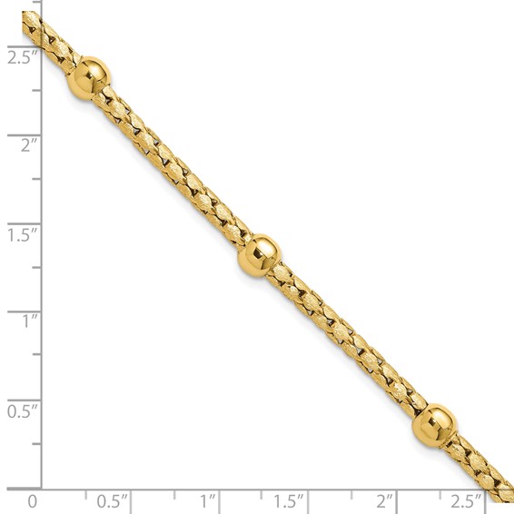 Leslie's 14K Polished and Satin Braided Bracelet