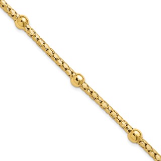 Leslie's 14K Polished and Satin Braided Bracelet