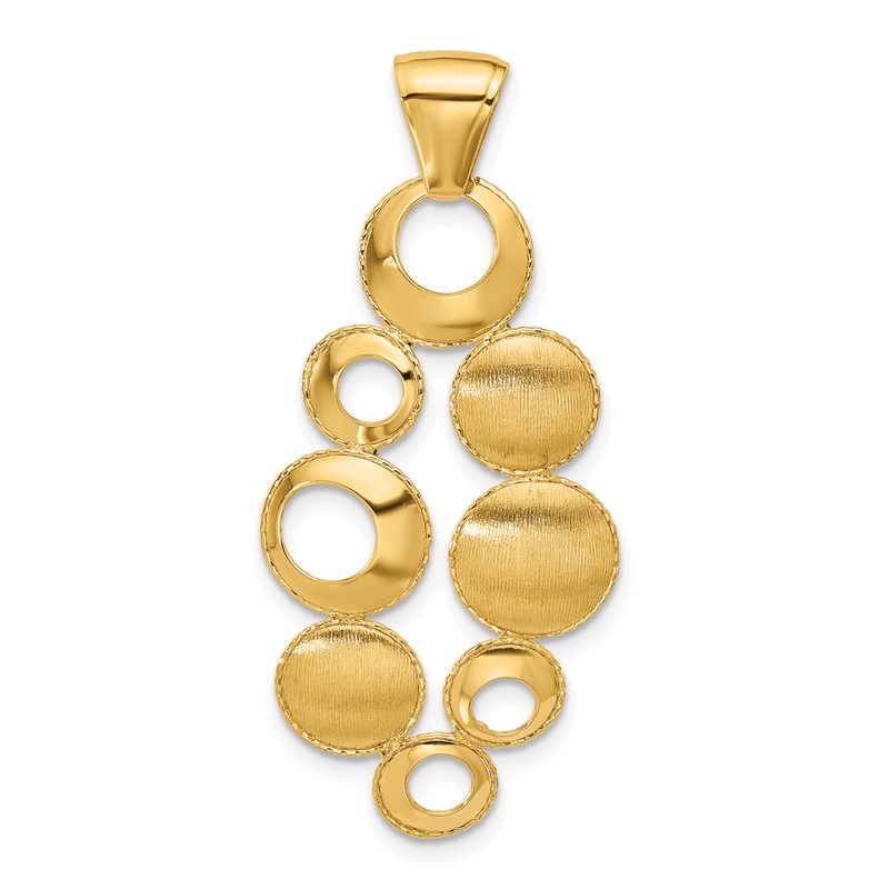 Leslie's' 14K Polished and Satin Circles Pendant