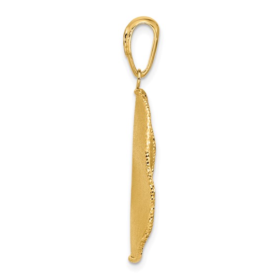 Leslie's 14K Two-tone Polished and Satin Teardrop Pendant