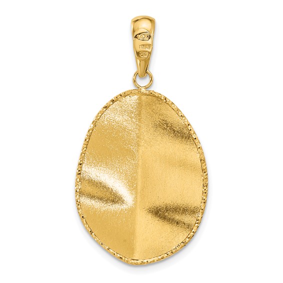 Leslie's 14K Two-tone Polished and Satin Teardrop Pendant