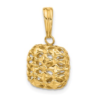 Leslie's 14K Polished Puffed Square Pendant