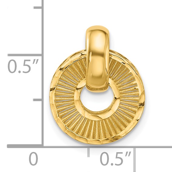 Leslie's 14K Polished and Diamond-cut Circle Pendant