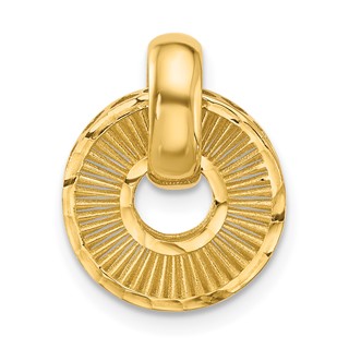 Leslie's 14K Polished and Diamond-cut Circle Pendant