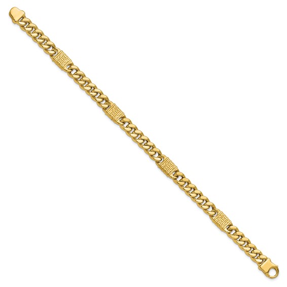 Leslie's 14K Polished with Design Fancy Link Men's Bracelet