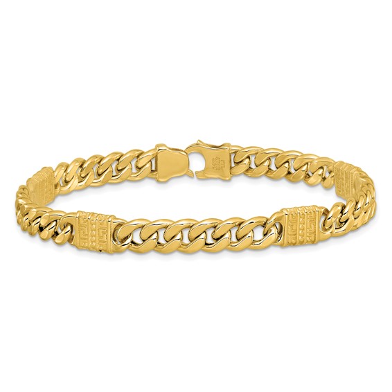 Leslie's 14K Polished with Design Fancy Link Men's Bracelet