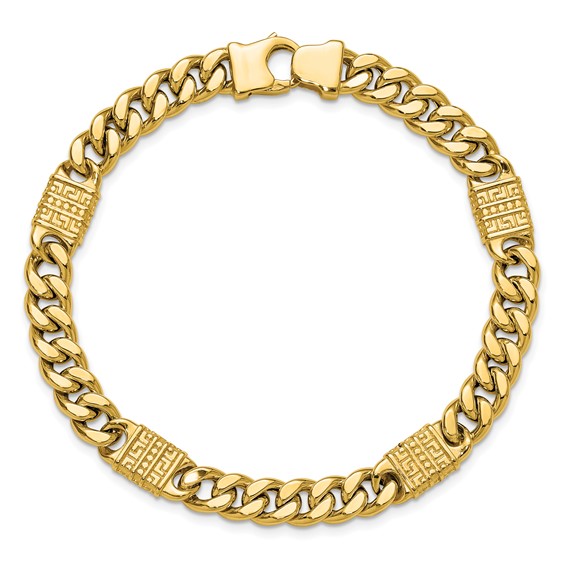 Leslie's 14K Polished with Design Fancy Link Men's Bracelet