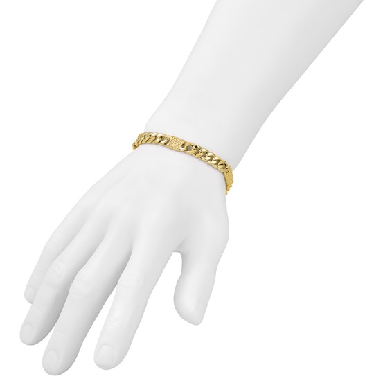 Leslie's 14K Polished with Design Fancy Link Men's Bracelet