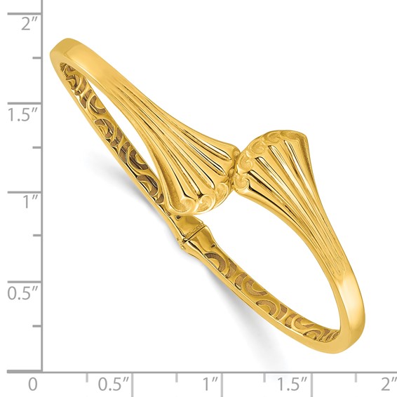 Leslie's 14K Polished Hollow Hinged Cuff Bangle