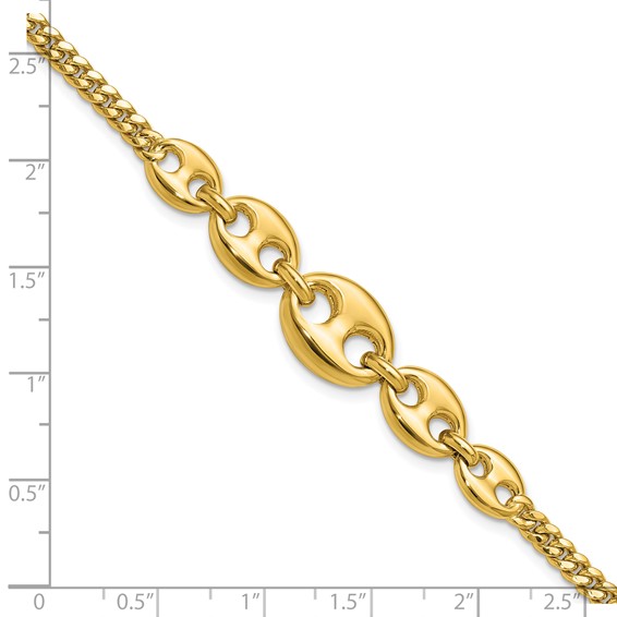 Leslie's 14K Polished Fancy Curb Link Bracelet