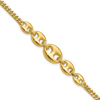 Leslie's 14K Polished Fancy Curb Link Bracelet