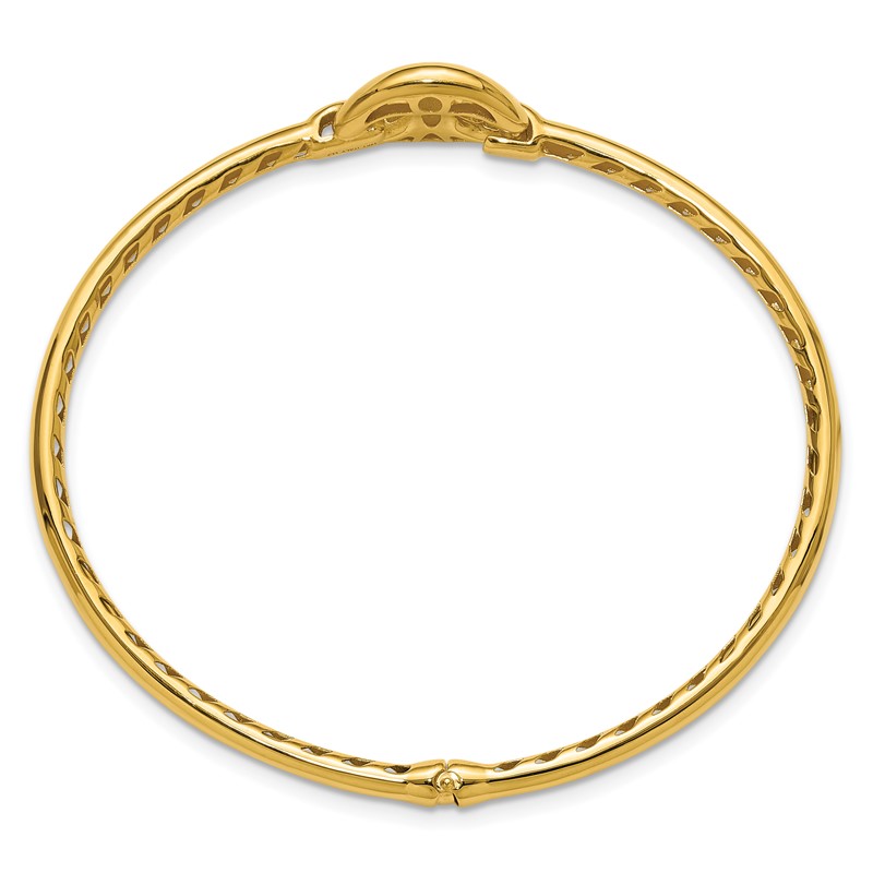 14K Polished Hollow Hinged Bangle