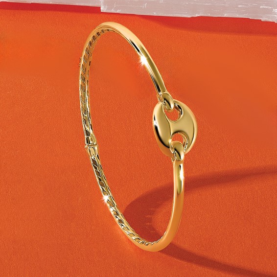 Leslie's 14K Polished Hollow Hinged Bangle