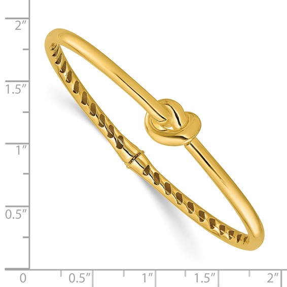Leslie's 14K Polished Hollow Knot Hinged Bangle