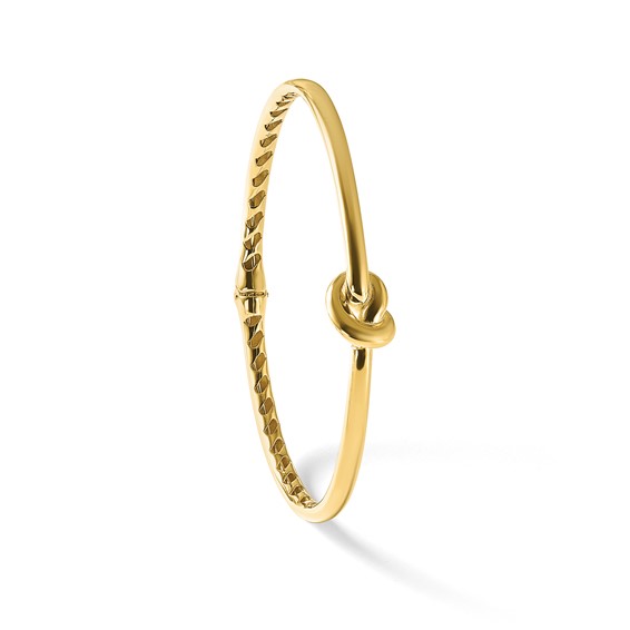 Leslie's 14K Polished Hollow Knot Hinged Bangle