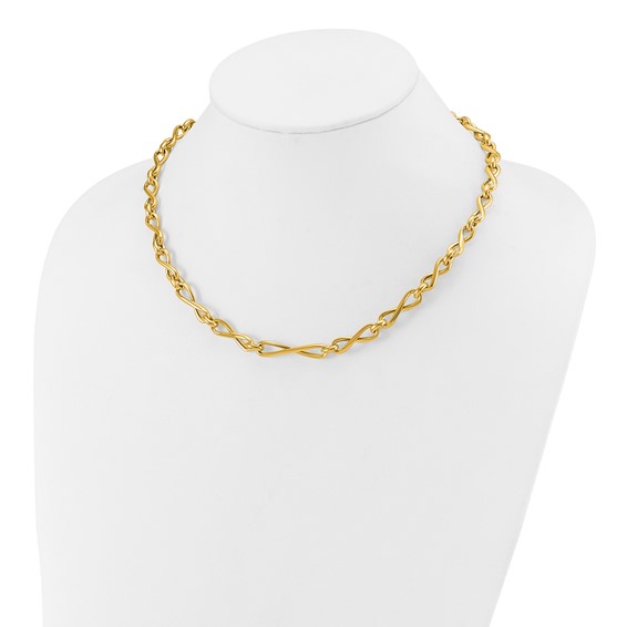 Leslie's 14K Polished Fancy Twisted Link Infinity Necklace