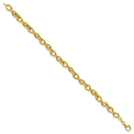 Leslie's 14K Polished Fancy Twisted Link Infinity Bracelet