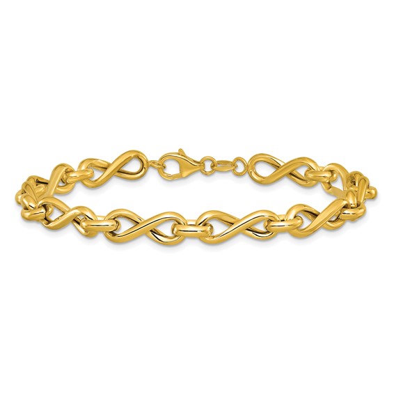 Leslie's 14K Polished Fancy Twisted Link Infinity Bracelet