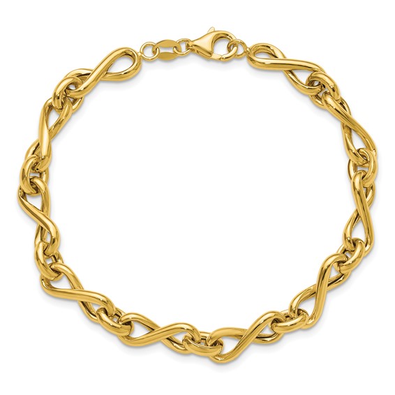 Leslie's 14K Polished Fancy Twisted Link Infinity Bracelet