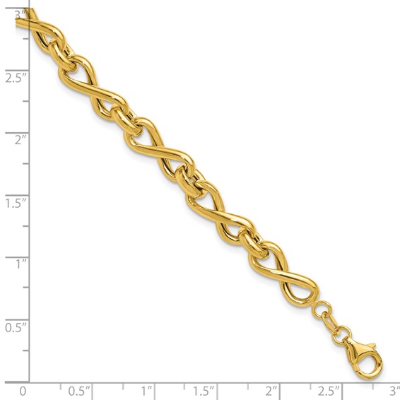 Leslie's 14K Polished Fancy Twisted Link Infinity Bracelet