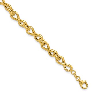 Leslie's 14K Polished Fancy Twisted Link Infinity Bracelet