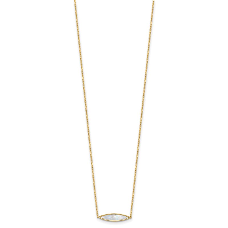 14K Polished Mother of Pearl w/1in ext. Necklace