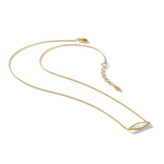 Leslie's 14K Polished Mother of Pearl w/1in ext. Necklace