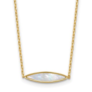 Leslie's 14K Polished Mother of Pearl w/1in ext. Necklace