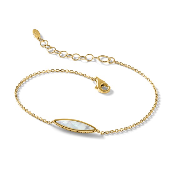 Leslie's 14K Polished Mother of Pearl w/1in ext. Bracelet