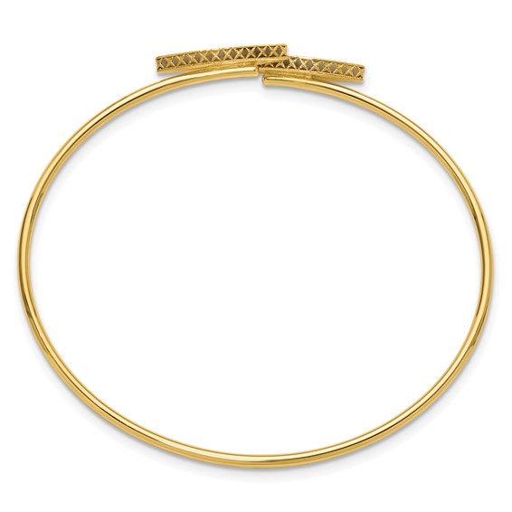 Leslie's 14K Polished Mother of Pearl Bypass Flexible Bangle